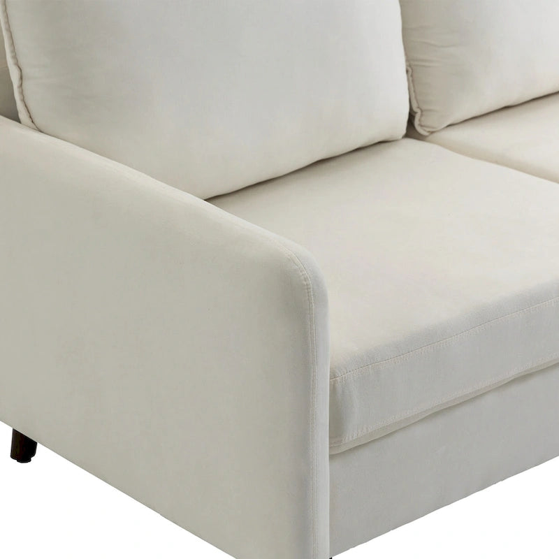 Causeuse moderne 2 places en velours – Blanc / Bleu / Gingembre / Gris / Cyan grisâtre / Jaune