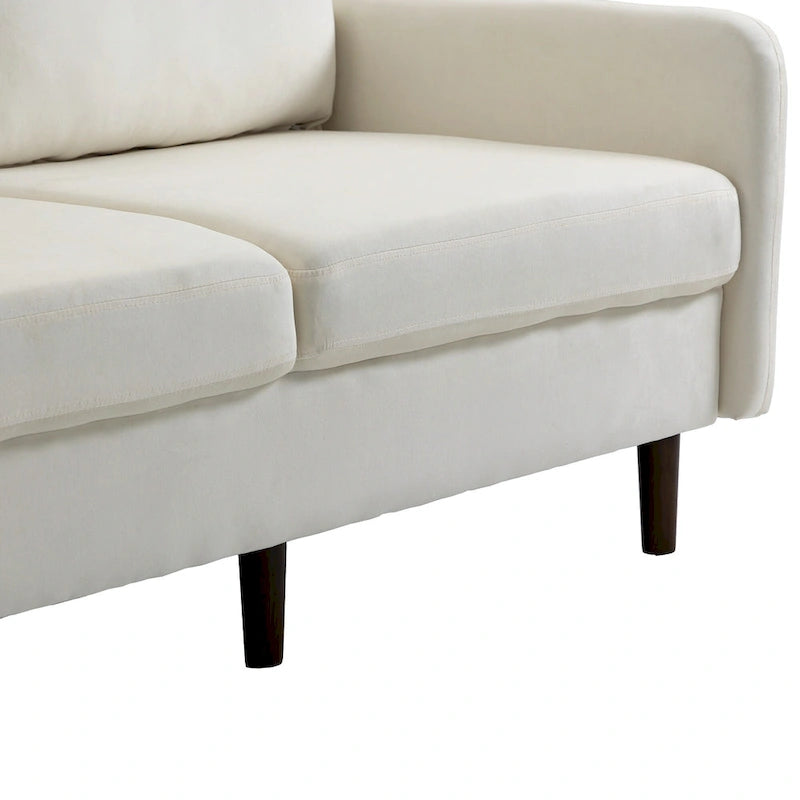 Causeuse moderne 2 places en velours – Blanc / Bleu / Gingembre / Gris / Cyan grisâtre / Jaune