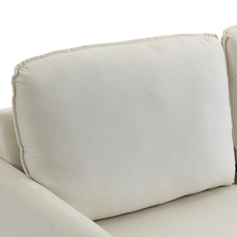 Causeuse moderne 2 places en velours – Blanc / Bleu / Gingembre / Gris / Cyan grisâtre / Jaune