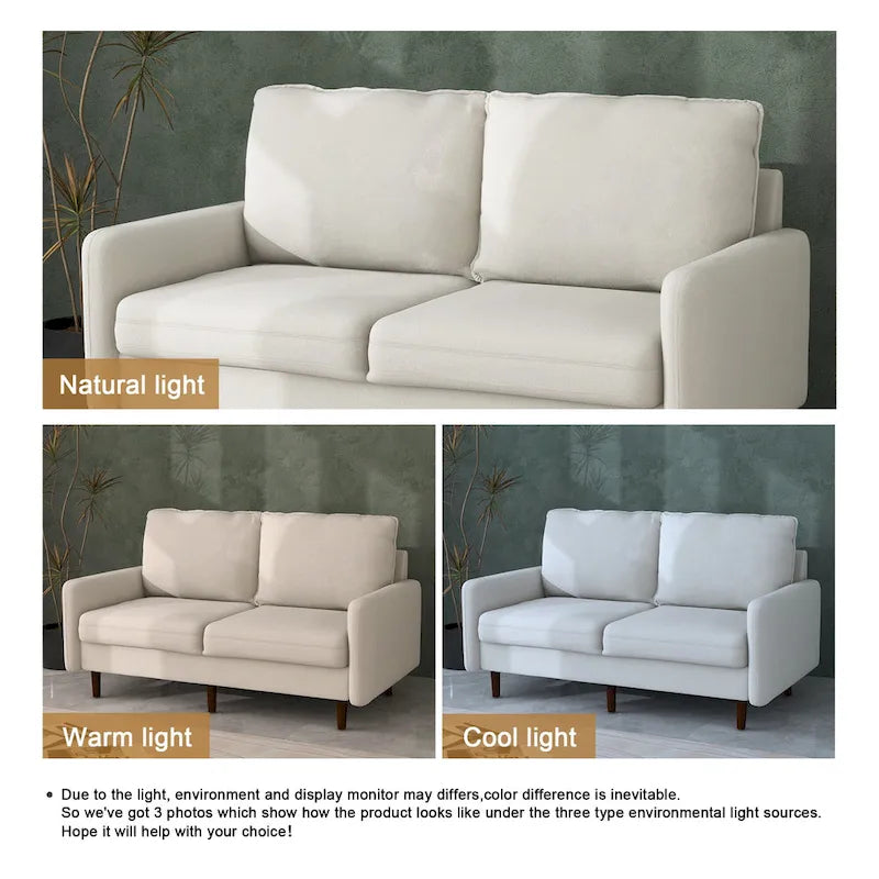 Causeuse moderne 2 places en velours – Blanc / Bleu / Gingembre / Gris / Cyan grisâtre / Jaune