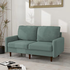 Causeuse moderne 2 places en velours – Blanc / Bleu / Gingembre / Gris / Cyan grisâtre / Jaune