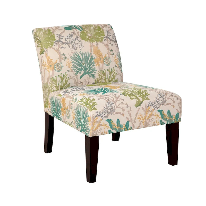 Fauteuil d'appoint sans accoudoirs à motifs multiples, une place