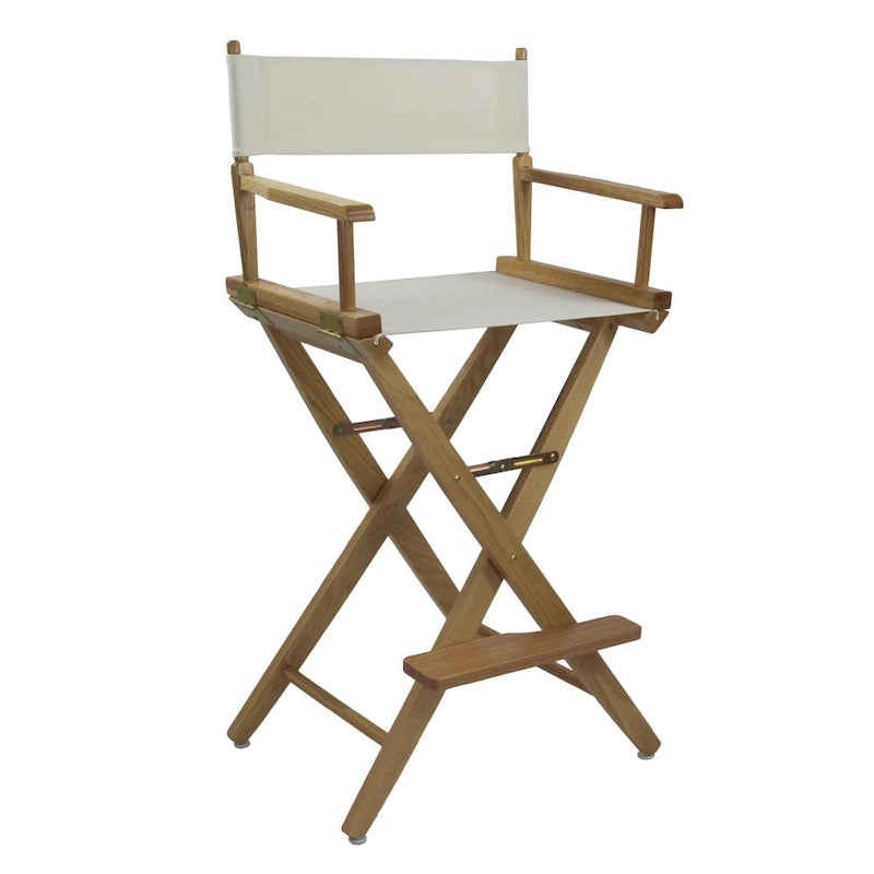 Chaise de réalisateur pliable en chêne naturel, hauteur de bar - Monoplace