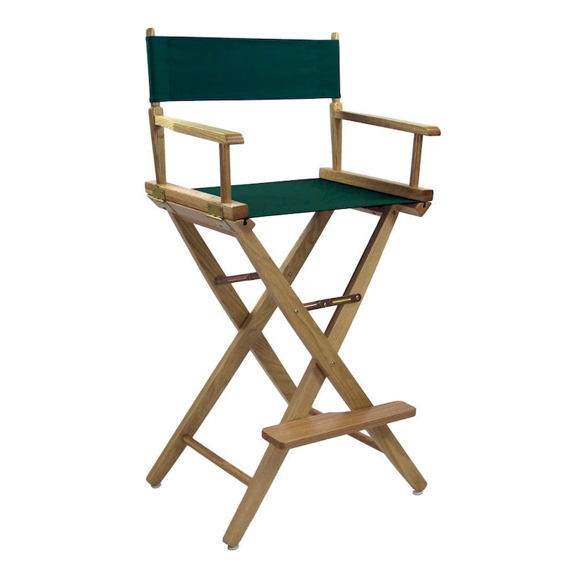 Chaise de réalisateur pliable en chêne naturel, hauteur de bar - Monoplace