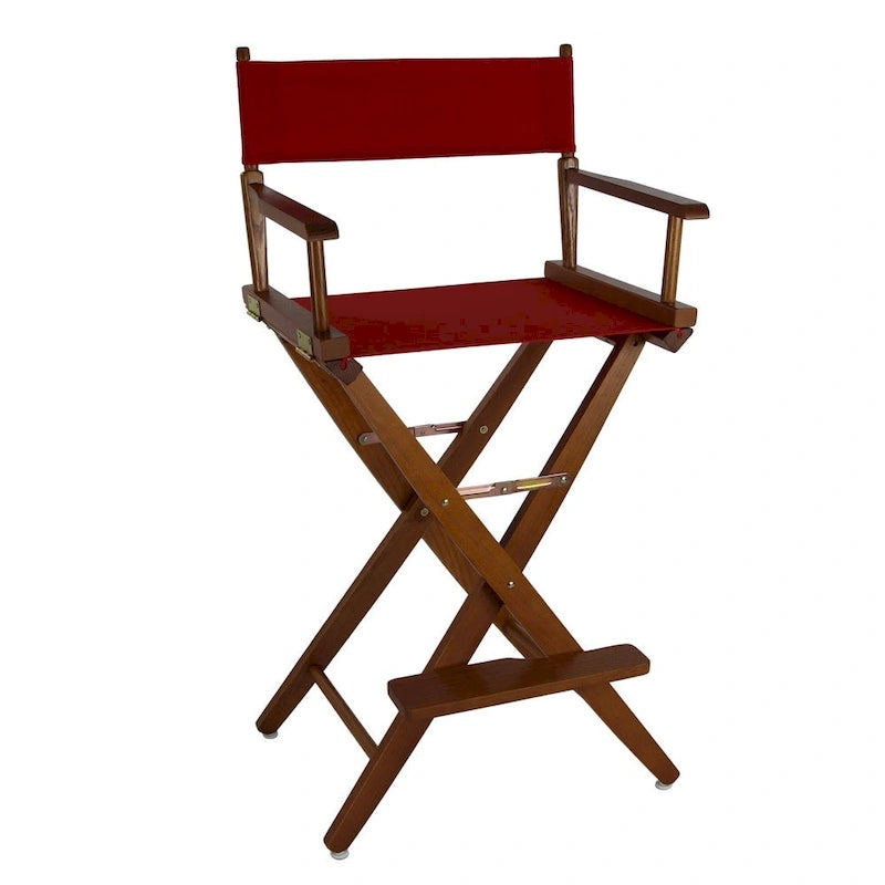 Chaise de réalisateur pliable en chêne naturel, hauteur de bar - Monoplace