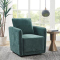 Fauteuil d'appoint pivotant matelassé vert, une place