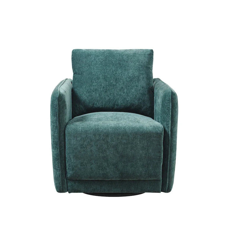 Fauteuil d'appoint pivotant matelassé vert, une place