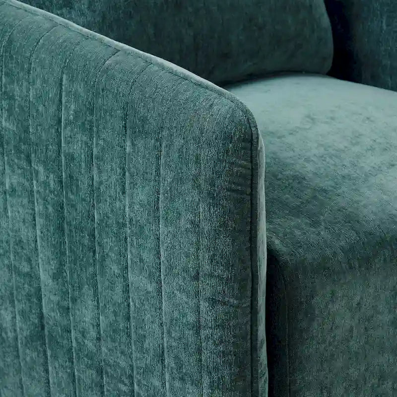 Fauteuil d'appoint pivotant matelassé vert, une place
