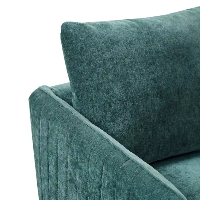 Fauteuil d'appoint pivotant matelassé vert, une place