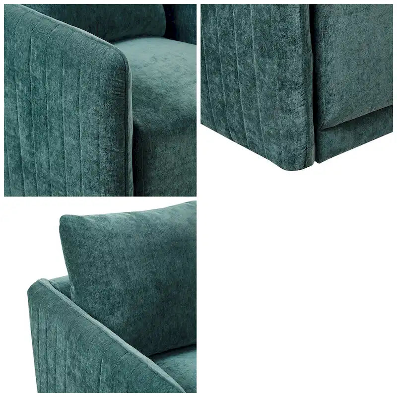Fauteuil d'appoint pivotant matelassé vert, une place