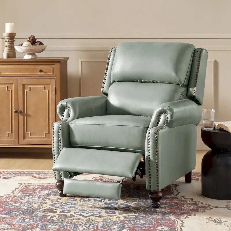 Fauteuil inclinable inclinable en cuir véritable Mid-Century Modern – Plusieurs couleurs, 1 place