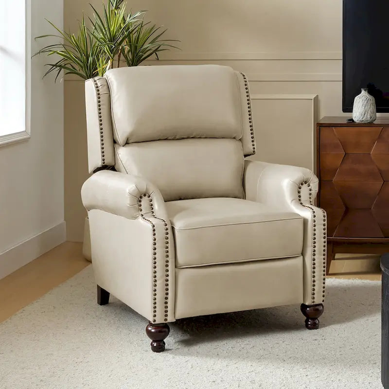 Fauteuil inclinable inclinable en cuir véritable Mid-Century Modern – Plusieurs couleurs, 1 place