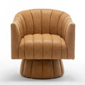 Fauteuil pivotant de style Mid-Century - Moutarde / Abricot Foncé / Noir / Marron - Une place