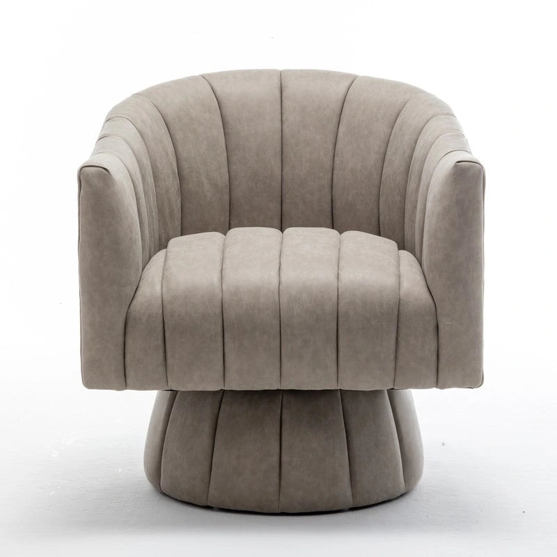 Fauteuil pivotant de style Mid-Century - Moutarde / Abricot Foncé / Noir / Marron - Une place