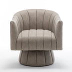 Fauteuil pivotant de style Mid-Century - Moutarde / Abricot Foncé / Noir / Marron - Une place