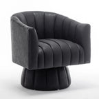 Fauteuil pivotant de style Mid-Century - Moutarde / Abricot Foncé / Noir / Marron - Une place