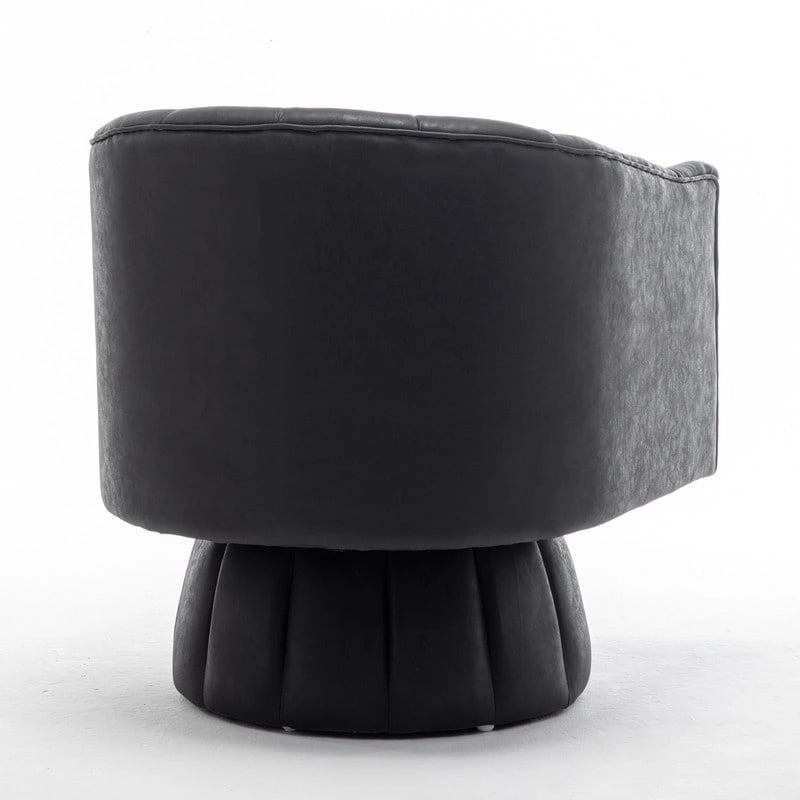 Fauteuil pivotant de style Mid-Century - Moutarde / Abricot Foncé / Noir / Marron - Une place
