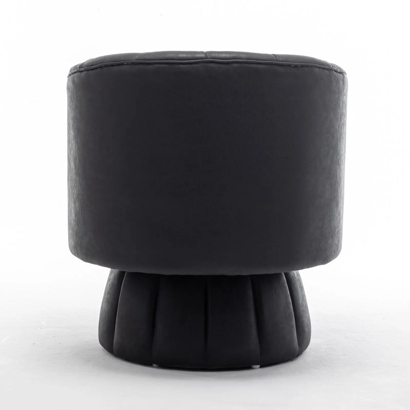 Fauteuil pivotant de style Mid-Century - Moutarde / Abricot Foncé / Noir / Marron - Une place