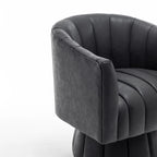 Fauteuil pivotant de style Mid-Century - Moutarde / Abricot Foncé / Noir / Marron - Une place