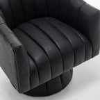 Fauteuil pivotant de style Mid-Century - Moutarde / Abricot Foncé / Noir / Marron - Une place
