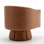 Fauteuil pivotant de style Mid-Century - Moutarde / Abricot Foncé / Noir / Marron - Une place