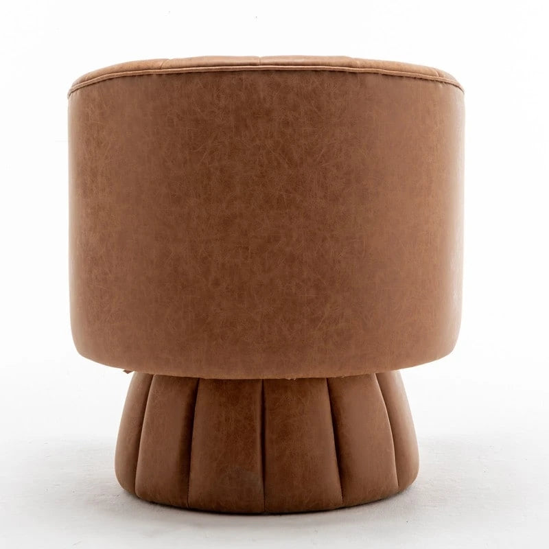 Fauteuil pivotant de style Mid-Century - Moutarde / Abricot Foncé / Noir / Marron - Une place
