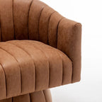 Fauteuil pivotant de style Mid-Century - Moutarde / Abricot Foncé / Noir / Marron - Une place