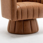 Fauteuil pivotant de style Mid-Century - Moutarde / Abricot Foncé / Noir / Marron - Une place