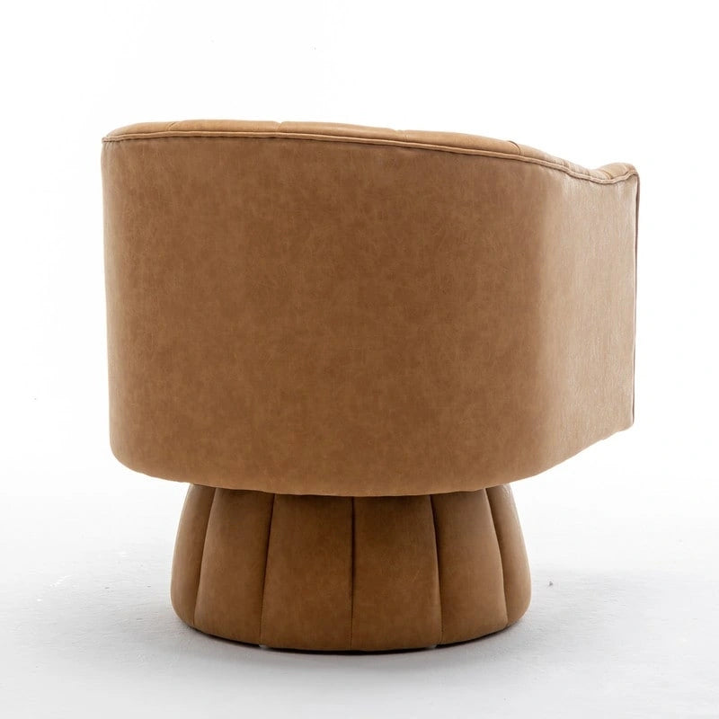 Fauteuil pivotant de style Mid-Century - Moutarde / Abricot Foncé / Noir / Marron - Une place