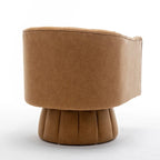 Fauteuil pivotant de style Mid-Century - Moutarde / Abricot Foncé / Noir / Marron - Une place