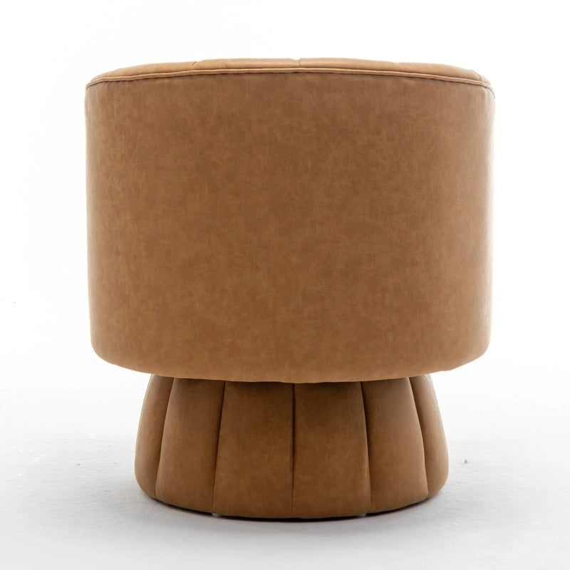 Fauteuil pivotant de style Mid-Century - Moutarde / Abricot Foncé / Noir / Marron - Une place