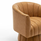 Fauteuil pivotant de style Mid-Century - Moutarde / Abricot Foncé / Noir / Marron - Une place