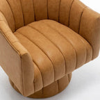Fauteuil pivotant de style Mid-Century - Moutarde / Abricot Foncé / Noir / Marron - Une place