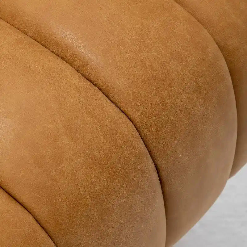 Fauteuil pivotant de style Mid-Century - Moutarde / Abricot Foncé / Noir / Marron - Une place