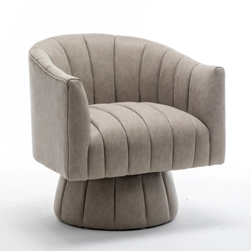 Fauteuil pivotant de style Mid-Century - Moutarde / Abricot Foncé / Noir / Marron - Une place