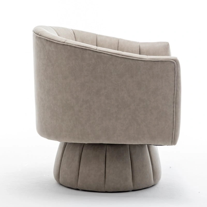 Fauteuil pivotant de style Mid-Century - Moutarde / Abricot Foncé / Noir / Marron - Une place