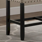 Banc de salle à manger hauteur comptoir en tissu bleu/gris/beige, 2 places