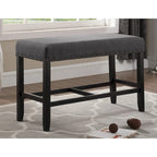 Banc de salle à manger hauteur comptoir en tissu bleu/gris/beige, 2 places