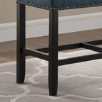 Banc de salle à manger hauteur comptoir en tissu bleu/gris/beige, 2 places