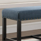 Banc de salle à manger hauteur comptoir en tissu bleu/gris/beige, 2 places