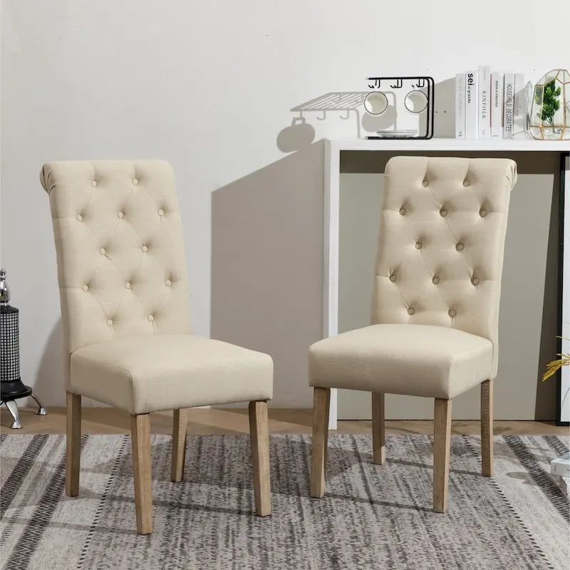 Chaise de salle à manger rembourrée Parsons, lot de 2, taupe/gris/bleu/charbon/violet/jaune