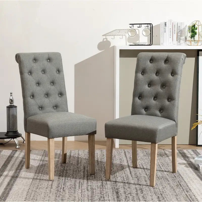 Chaise de salle à manger rembourrée Parsons, lot de 2, taupe/gris/bleu/charbon/violet/jaune