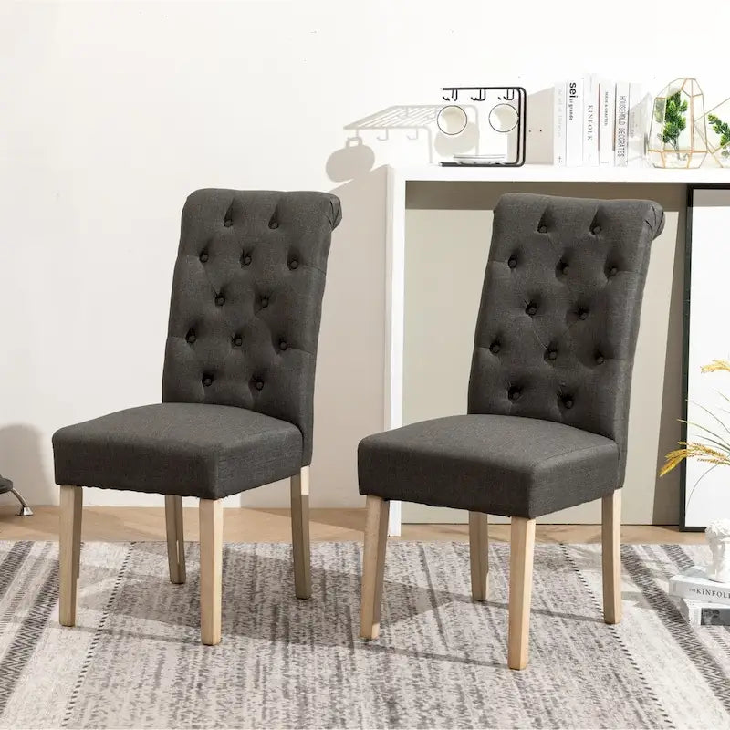 Chaise de salle à manger rembourrée Parsons, lot de 2, taupe/gris/bleu/charbon/violet/jaune