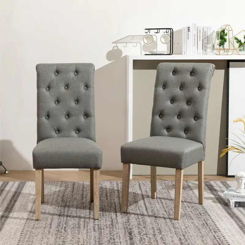Chaise de salle à manger rembourrée Parsons, lot de 2, taupe/gris/bleu/charbon/violet/jaune