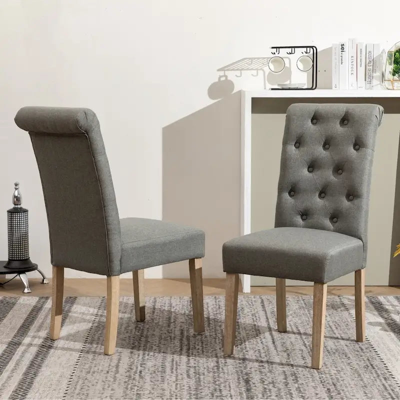 Chaise de salle à manger rembourrée Parsons, lot de 2, taupe/gris/bleu/charbon/violet/jaune