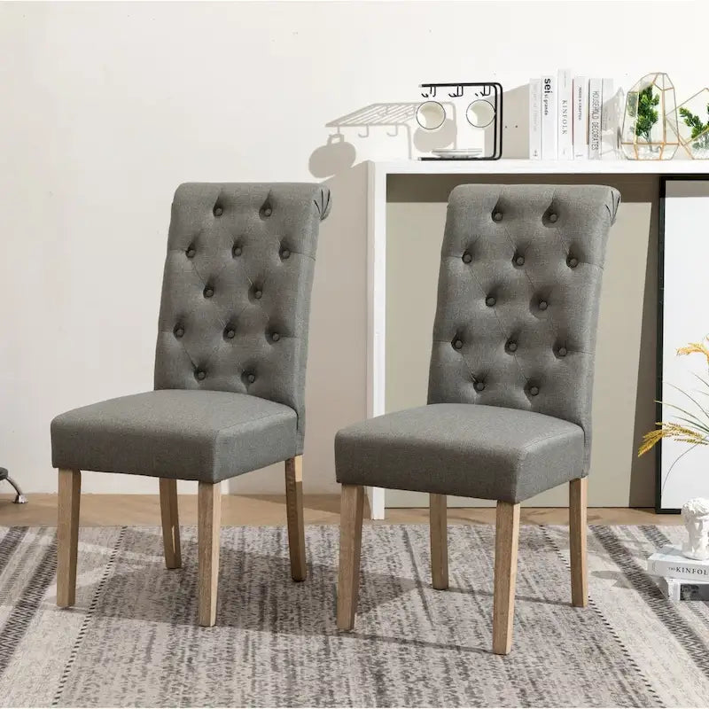 Chaise de salle à manger rembourrée Parsons, lot de 2, taupe/gris/bleu/charbon/violet/jaune