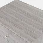 Table de chevet grise à 2 tiroirs de style moderne du milieu du siècle