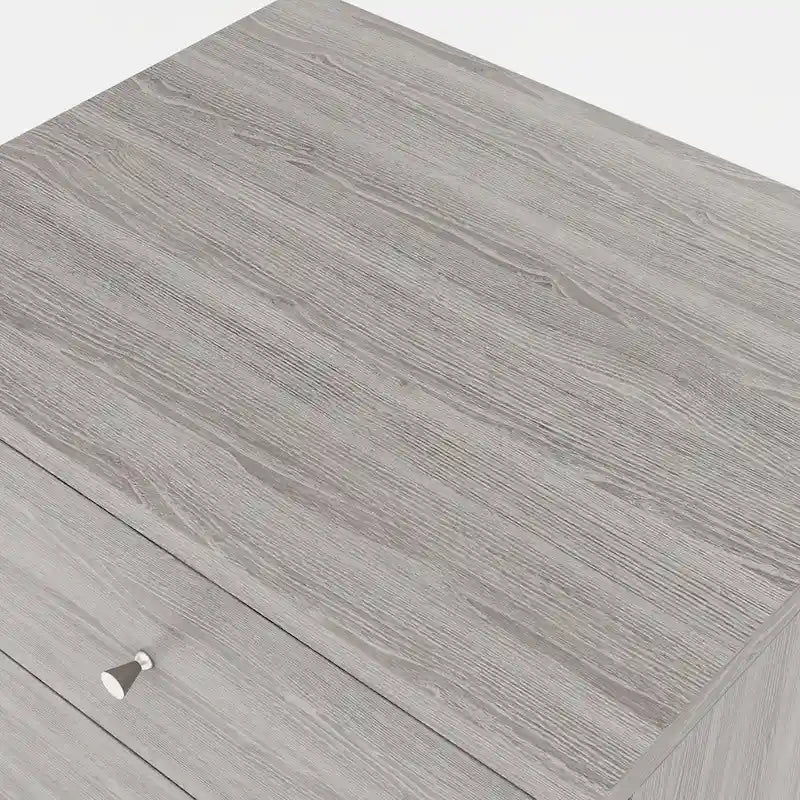 Table de chevet grise à 2 tiroirs de style moderne du milieu du siècle