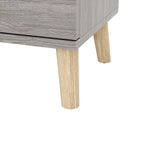 Table de chevet grise à 2 tiroirs de style moderne du milieu du siècle