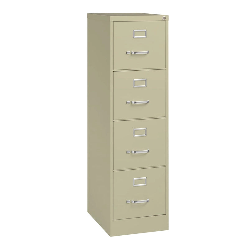 Classeur vertical 4 tiroirs – Beige / Noir / Gris clair – Un seul utilisateur